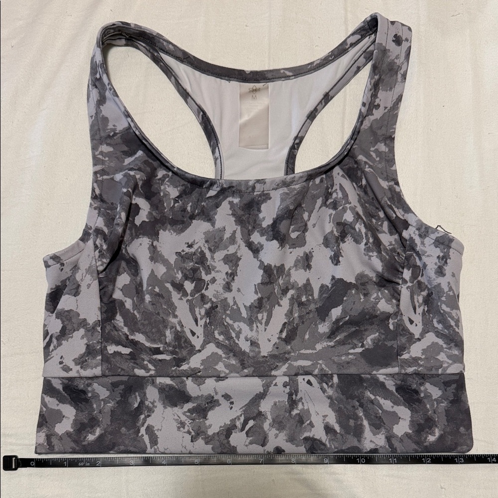 Gray Camouflage Racerback Sports Bra